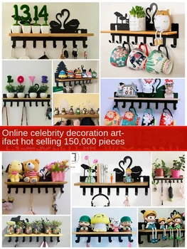 

Door Key Hook Hanger Porch Decorative Hook Wall Hanging Clothes Wall Door Punch-Free Storage Rack