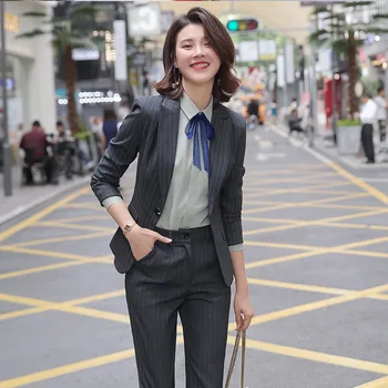 

Suit Female Foreign Style Long Sleeve Business Work Occupation Temperament Fan Positive Pack Yan875