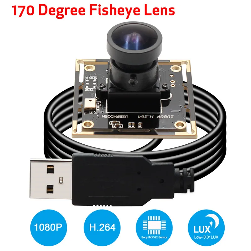 ELP-USBFHD06H-L170 2mp H.264 full HD 1080P Низкая освещенность веб usb камера Бесплатный драйвер через Amcap для windows usb модуль камеры - Цвет: ELP-USBFHD06H-L170