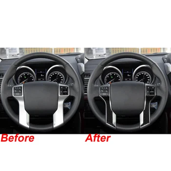 

2pcs Steering Wheel Sticker Carbon Fiber 205*72mm Car Interior Deceration For Toyota Land Cruiser 150 Prado LC150 FJ15