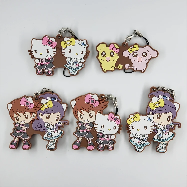 Красивый лекарственный аниме Precure черный белый резиновый брелок | Украшения и