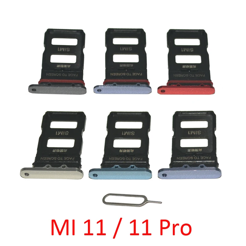 Per Xiaomi Mi 11 Pro Sim Reader Nuovo Telefono Originale Nano Sim Micro Sd Card Slot Holder Adapter Nero Rosso Blu Mi 11 Con Pin