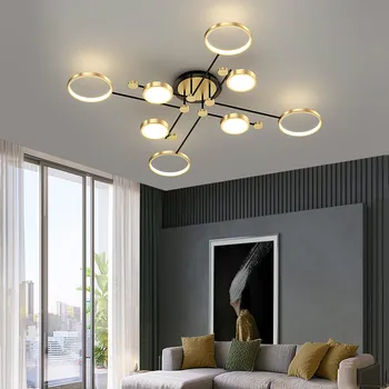 

Modern LED Chandelier Lighting For Living Room Bedroom New Lamp Gold Frame Aluminum Dropshipping Indoor Fixture Light Lustres