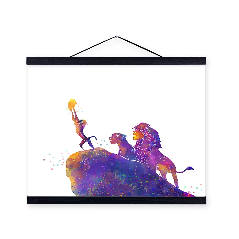 

Mild Art Watercolor Creative Anime Movie Simple Solid Wood gua zhou hua CHILDREN'S Room Decoration Scroll Painting a Generation