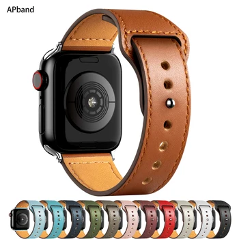 Leather strap For Apple watch band 44mm 45mm 41mm 40mm 42mm 38mm Accessorie wristband correa bracelet iWatch series 3 4 5 6 SE 7 1