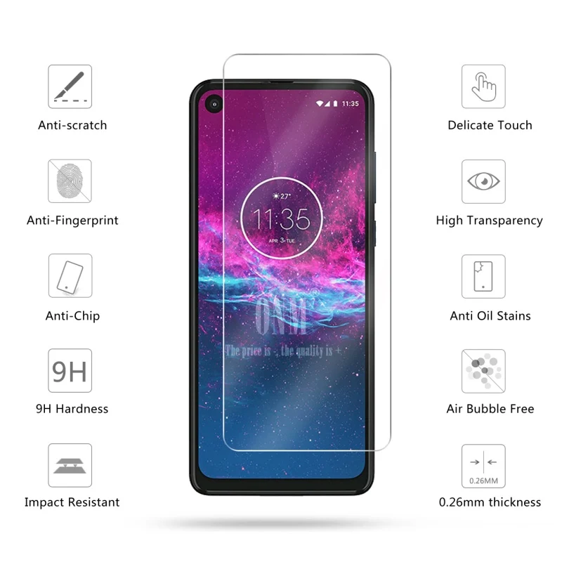 2 шт. закаленное стекло для Motorola One Защитная пленка экрана 2.5D 9H защитная