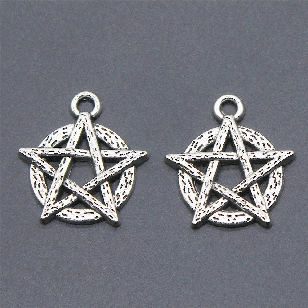 15pcs Pentagram Tibetan Silver Color Charms Jewelry Making Accessories Star Charms Pentagram Pendant 18x19mm 15pcs Pentagram Tibetan Silver Color Charms Jewelry Making Accessories Star Charms Pentagram Pendant 18x19mm