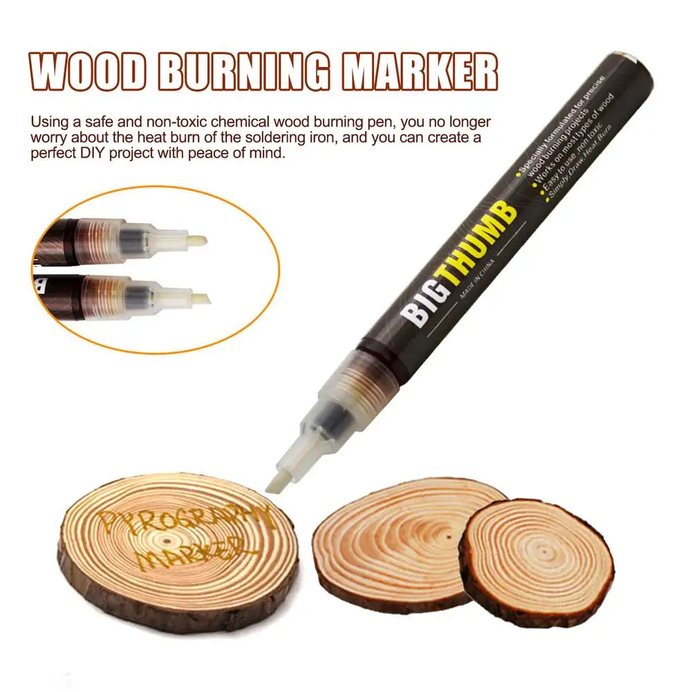 

Wood Burning Pen Marker Chemical Burning Scorch Pen For DIY Projects Easy And Safe (3mm) Fine Tip Burner Tool