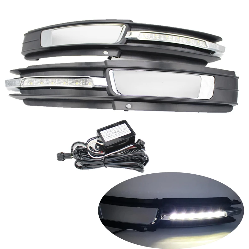 

YTCLIN LED Daytime Running Light for Audi A6L A6 C6 2009-2011 Front Light Day Light DRL Light Fog Lamp Cover