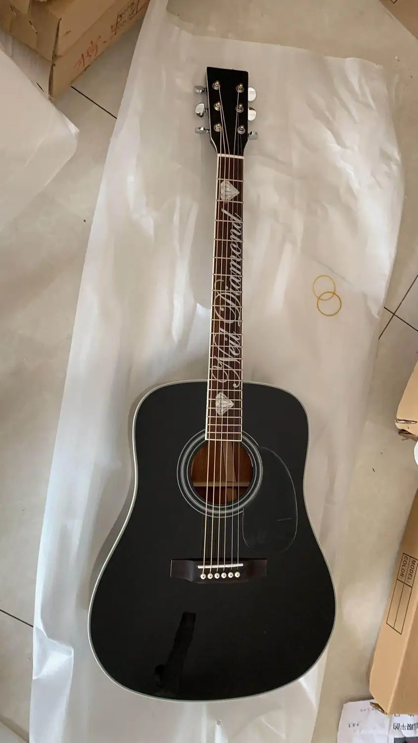 Wholesale Guitar New Arrival 41# Classic Acoustic Custom Fretboard Made Of Solid Wood In Black 190420 | Спорт и развлечения