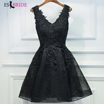 

Dresses Black for Wedding Party A Line Cute Girls Gowns robe courte