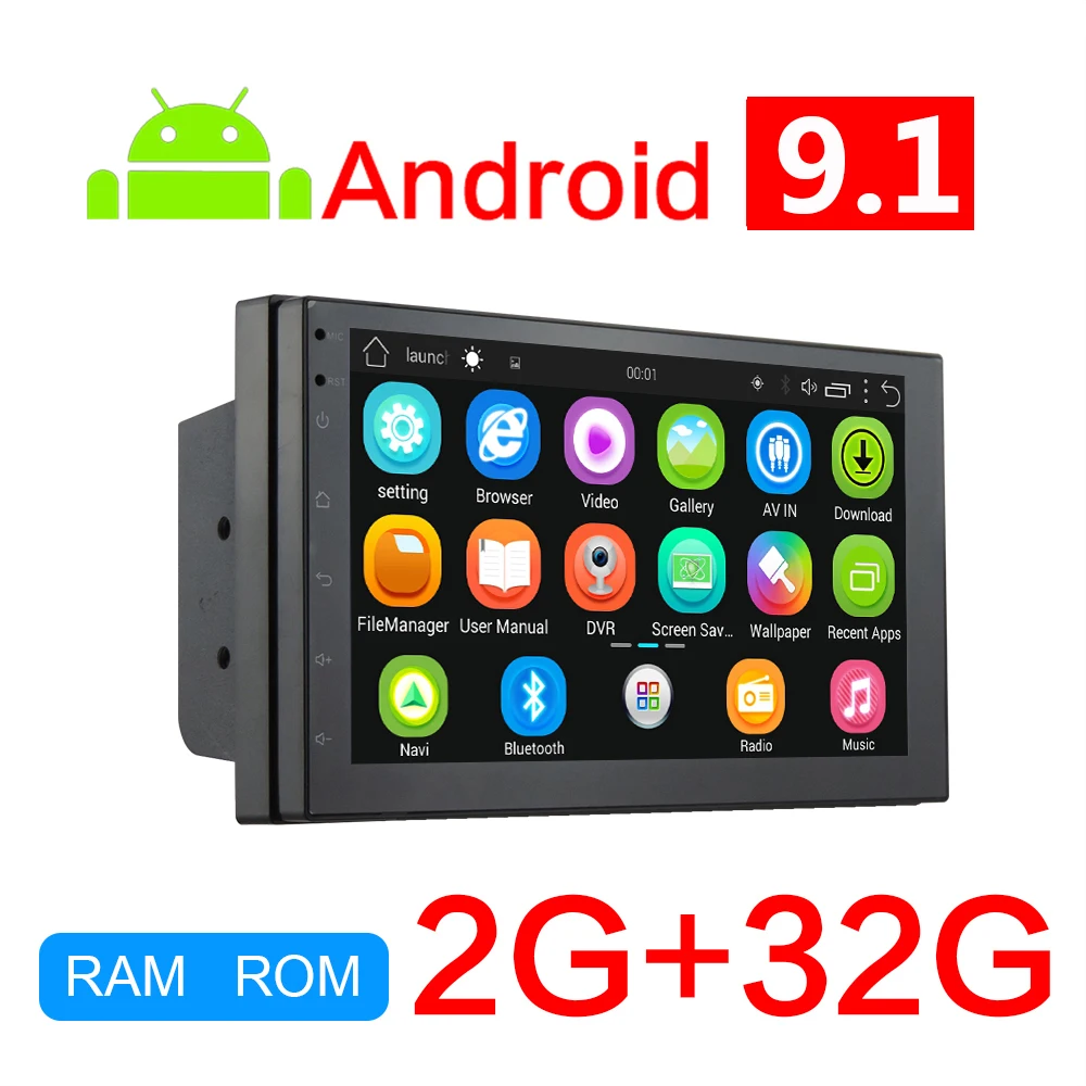Автомагнитола 2 Din 7 дюймов сенсорный экран Android 9 1 + 32 ГБ|Мультимедиаплеер для авто|