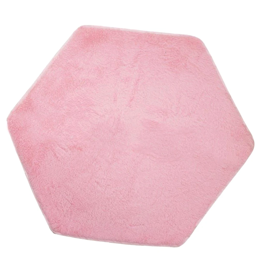  Soft Area Rug for Kids Room Children Room Girls Room Nursery Room Decor (Pink, Hexagon Shaped)