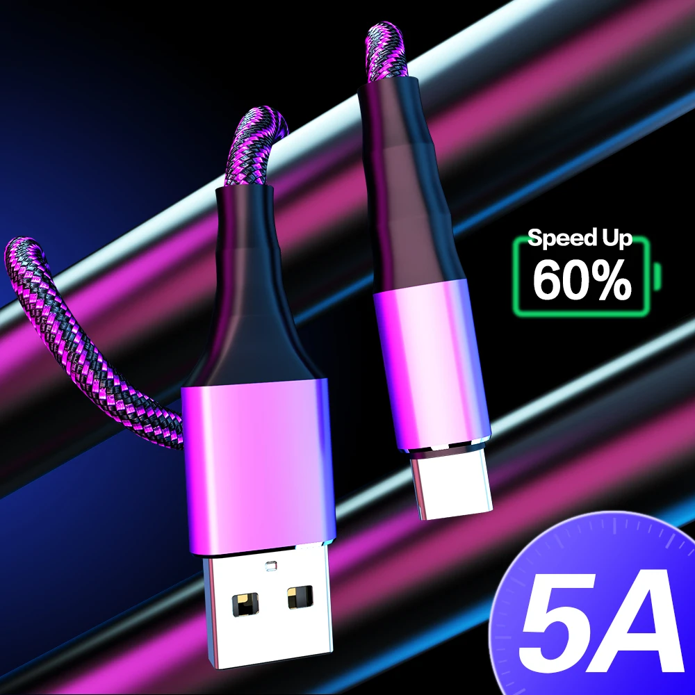 Кабель 5A type-C для samsung S7 Xiaomi Micro USB кабель для быстрой зарядки и передачи данных для huawei mate 30 usb type-C зарядное устройство для телефона