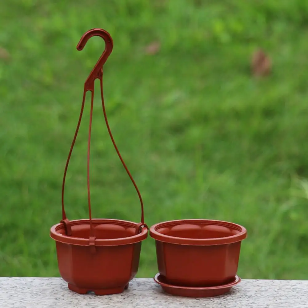 Flower Pot Flower Basket Reusable Heighten Plastic Lightweight Hanging Planter Outdoor Decor Pot