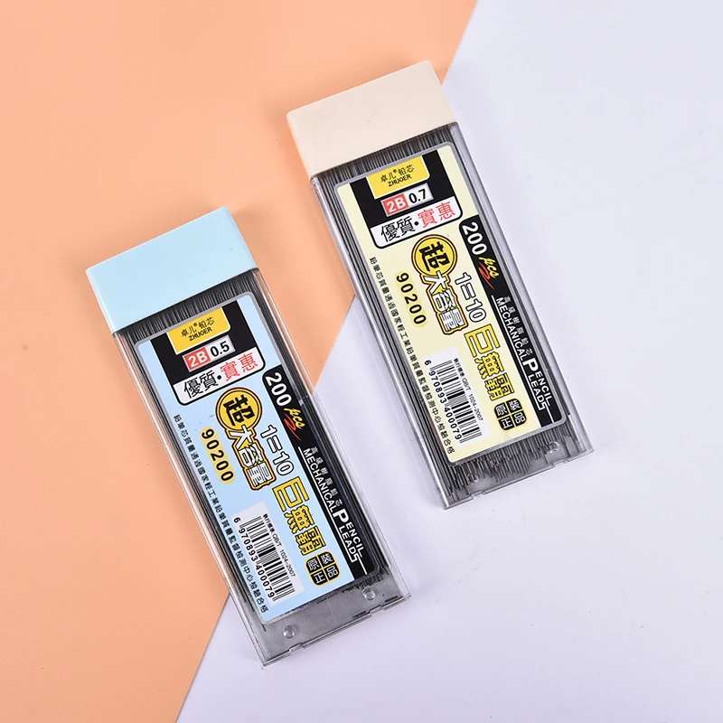 

200Pcs/Box Graphite Lead 2B Mechanical Pencil Refill Plastic Automatic Replace Pencil Lead 0.5,0.7 Promotion