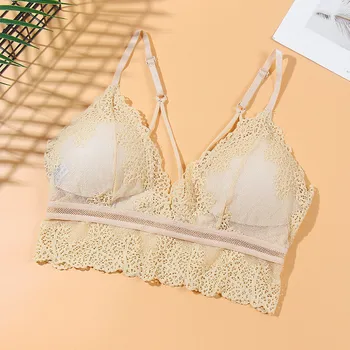 

Comfortable New Fashion Lace Tank Top Beauty Back Camisole Wire Free Female Sexy Lingerie Women Crop Top Lace Tank Top Underwear