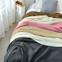 Вязаное одеяло розового и серого цвета с кисточками в скандинавском стиле для путешествий, кондиционер автомобиля, трикотажное одеяло, диван покрывало на кровать Koc