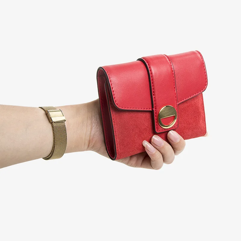 

A Generation of Fat Genuine Leather Wallet Women's Cowhide Joint duo ka jia-Style Smiley Short Purse Clutch Bag
