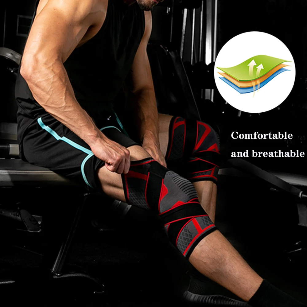 

1PCS Dual-use Pressurized Knee Pads Strap Removable Knee Brace Support Crossfit Fitness Running Sports Knee Protector