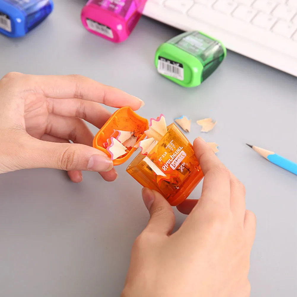Multi-Function Mechanical Pencil Sharpener Office School Supplies Plastic Double Hole Makeup Standard | Канцтовары для офиса и