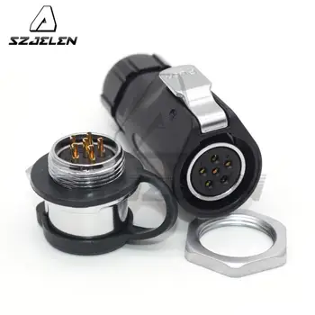 

XHP20, 6 pin Waterproof Connector Solar Power Cable Circular Industrial Male socket Female Plug 6pin