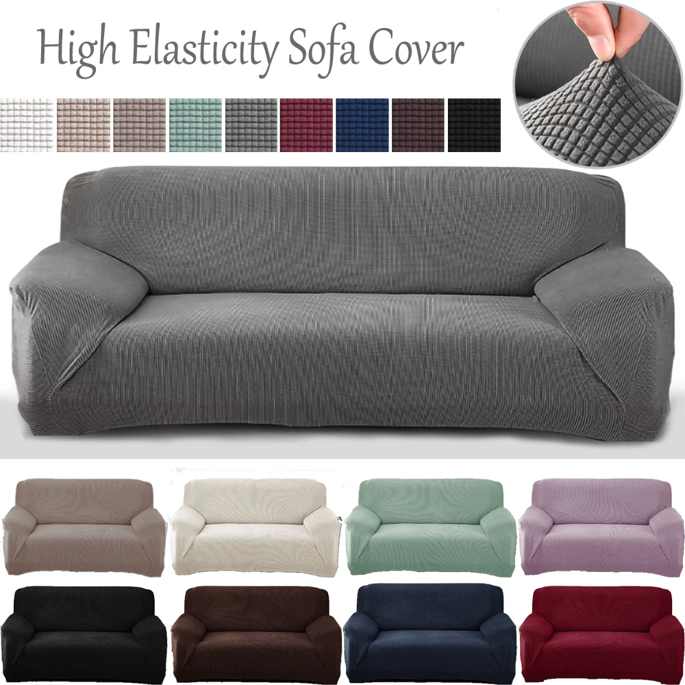 

Stretch Sofa Cover Universal Sofa Protector Anti-slip Four Seasons Sofa Towel Nordic Solid Color 1/2/3/4 Seater Sofa Cushion