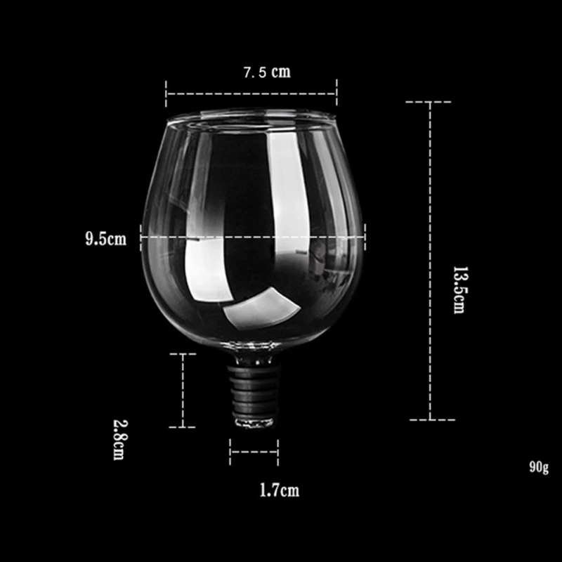 Бессвинцовый портативный кухонный инструмент стеклянный уникальный красное вино бокал для шампанского с пробкой для бутылки вина 260 мл