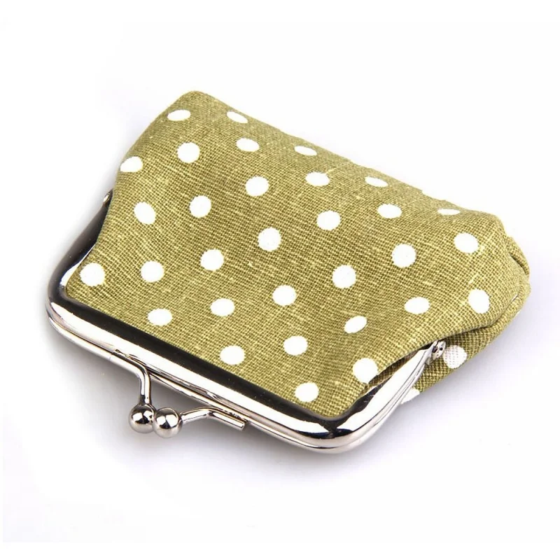 

Cute Girl Mini Purse Polka Dots Pattern Coin Change Key Pouch Snap Closure