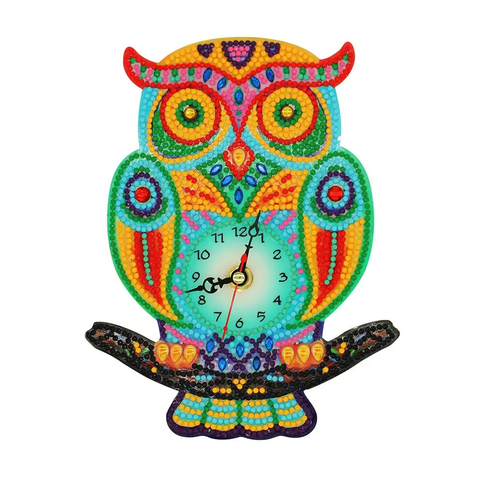 

Owl Diamond Painting Cross Stitch DIY 5D Wall Clock Diamond Embroidery Patterns rhinestones Diamond Mosaic Room Decoration