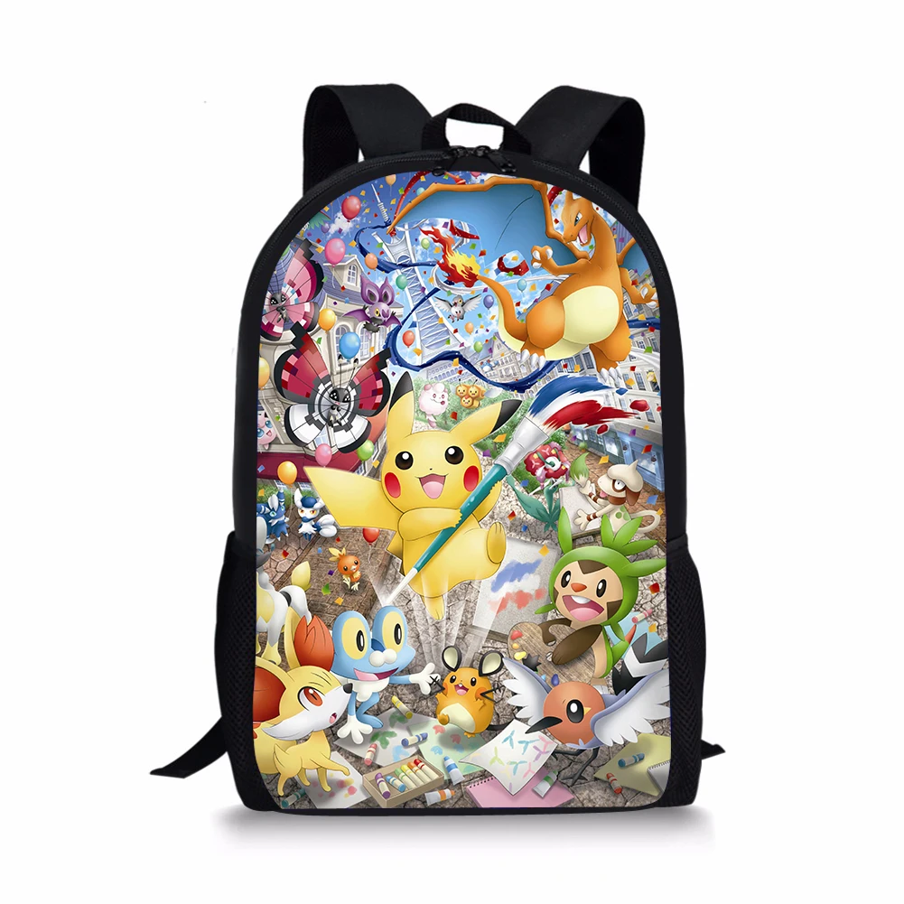 HaoYun Children's Backpack Pokemon Print Pattern Students School Bags Cartoon Animal Print Teenagers Book-Bag Mochila Travel Bag