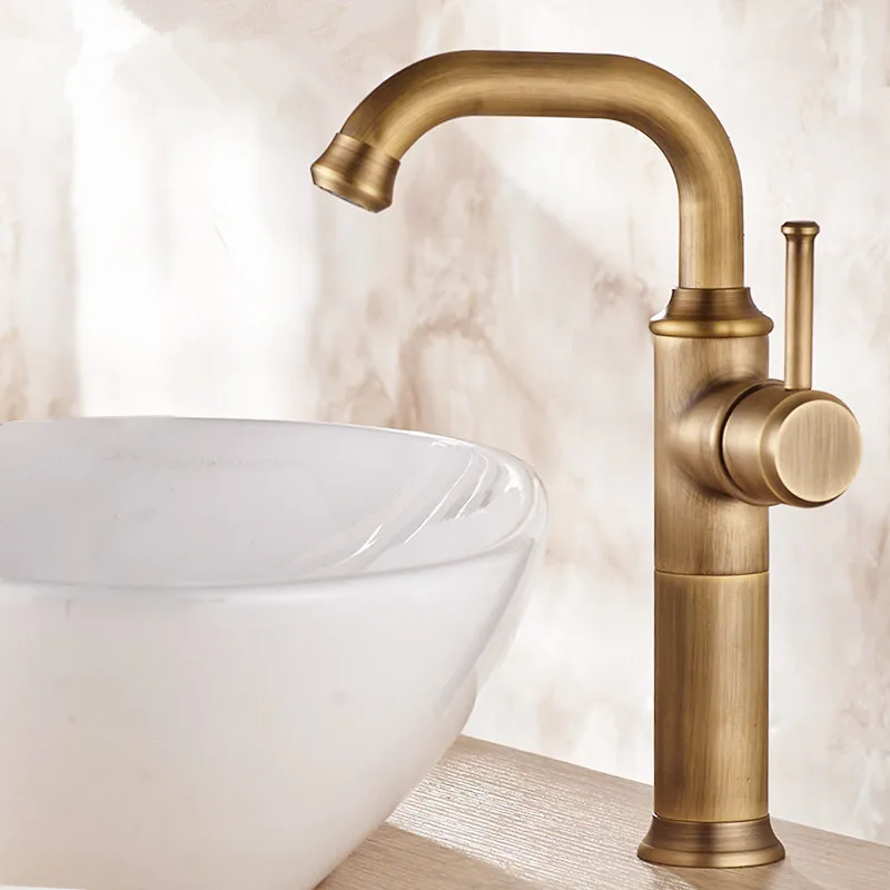 Classical Antique Sink Bathroom Faucet brass sink Bath Mixer Tap Morden design Single handle basin faucet Deck Mount tap | Обустройство