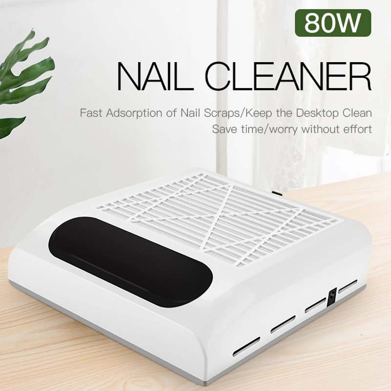 

80W Nails Dust Collector Nail Dryer Tool Nail Cleaner Vacuum Cleaner Nail Table Dust Collector Professional Manicure Tools