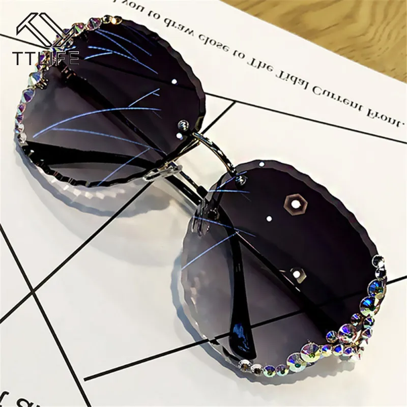 Солнцезащитные очки TTLIFE женские без оправы роскошные винтажные шикарные
