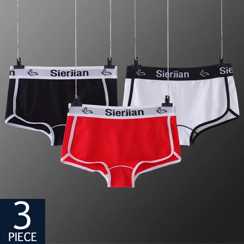 QIWN 3Pcs/lot Sexy Women's Cotton Gym Sports Boxers Underwear Seamless Yoga Panties Low Rise Female Fashion Briefs Lady Lingerie | Спорт и