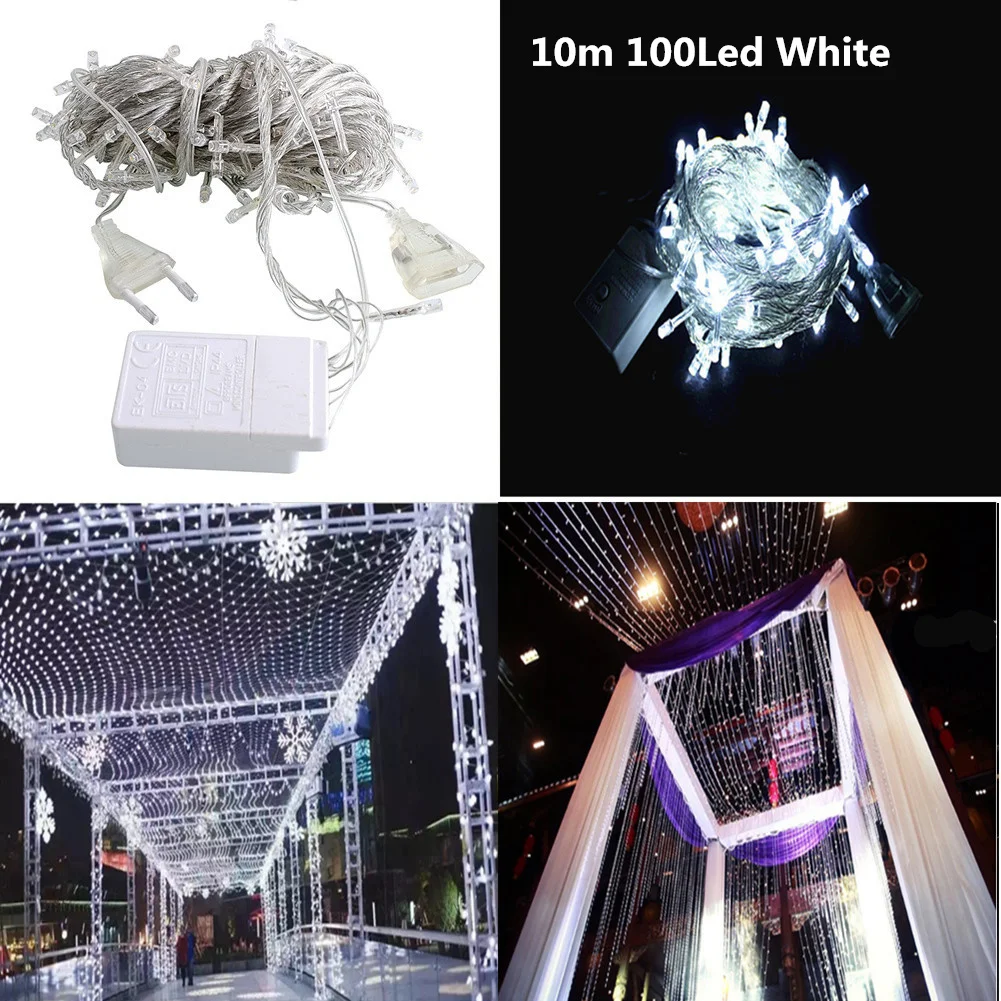 10m100Led White Navidad рождественские уличные украшения Водонепроницаемые световые гирлянды рождественские украшения для дома Новогодние украшения Рождество - Цвет: 10m100Led White