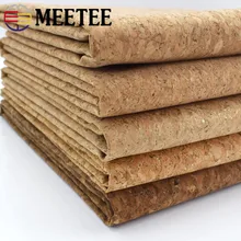 Meetee 90x140cm 0,5mm Pure Natural Cork Tela de cuero tela de grano de madera Material suave para fondo zapatos decoración de bolso Crafts