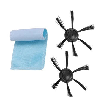 

2PCS Black Side Brushes for BowAI Vacuum Cleaner Parts & 1x Replace Blue Square Mop Cloth for BowAI Vacuum Cleaner Parts