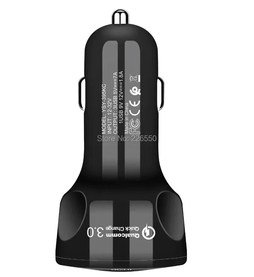 QC3.0 автомобильное зарядное устройство для телефона X Xs Max 3 USB быстрое Mate 20 P30 P30Pro Note