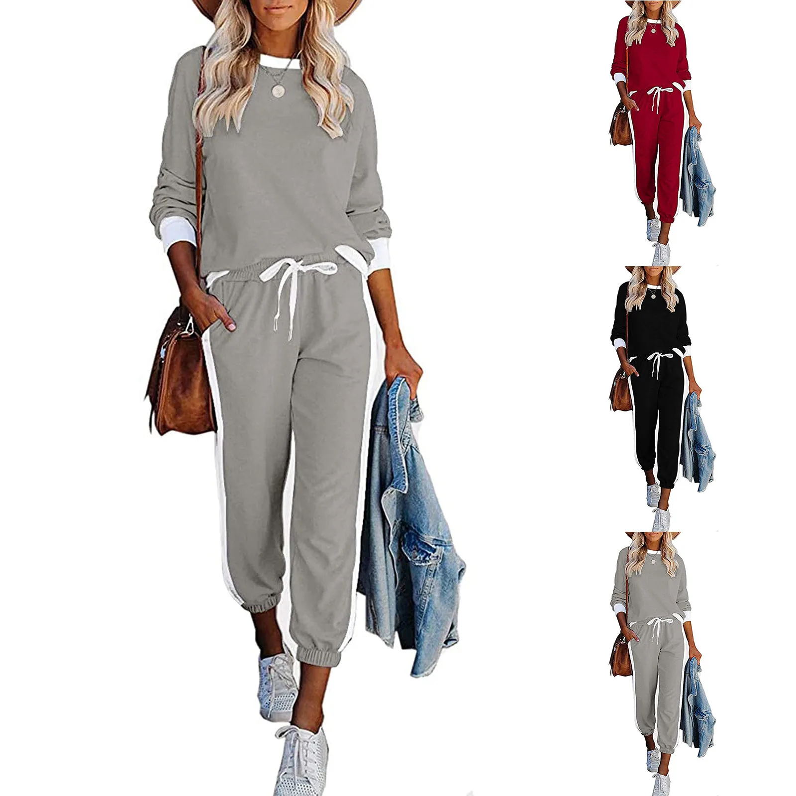 Casual Tracksuit Women Two Piece Set Suit Outfits Women's Clothing Autumn Winter Sweatshirs Long Pants Tops Sweatsuit костюм 1