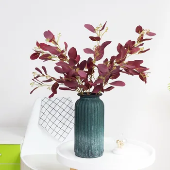 

Simulated Green Plants Eucalyptus Leaves Artificial Rattan Home Wedding Simulated Plants Wall Eucalyptus Leaves Floral Decoratio