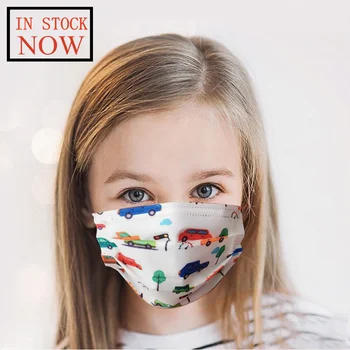 

50pcs Disposable Face Mask 5ply Ear Loop Children's Printed Disposable Masks Mouth Cover Breathable Earloops Masks Masque