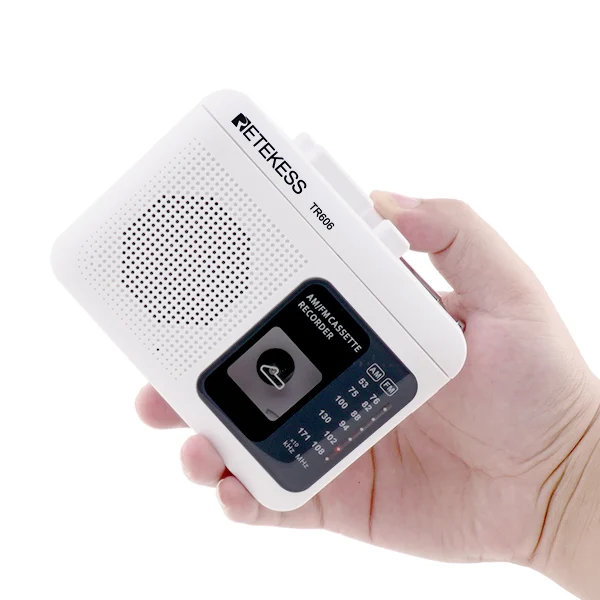 Retekess TR606 2 Band FM/AM портативное радио с воспроизведением кассеты Диктофон поддержка Встроенный/внешний микрофон Запись