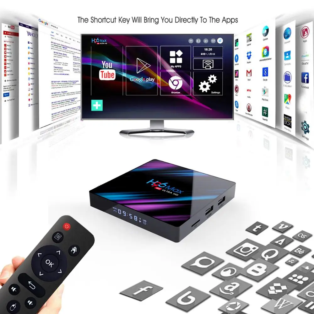 H96 MAX RK3318 ТВ приставка smart Android 9,0 4 Гб 64 Гб медиаплеер 4K Google Voice compte netflix Youtube RK3318 PK s905x3 смарт-бокс