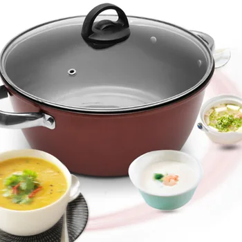 

24cm Household Binaural Soup Pot Household Multifunctional Non-Stick Pan Induction Cooker Soup Pot Stew High Soup Pot