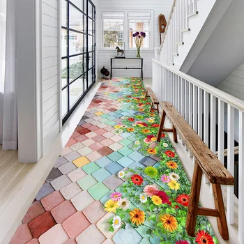 

Home Decor Corridor Carpets 3D Flower Plant Balcony Area Rug Kitchen Bedside Mat Doormat Rug Carpet for Home Living Room