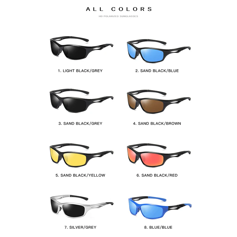 Sports Polarized Fishing Sunglasses for Men Women TR90 Unbroken Frame UV400  Driving Sun Glasses Goggle with Case