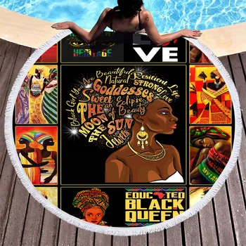 

ONGLYP Round Beach Towel Love Africa Microfiber Beach Towel Blankets Thicker Soft Swimming Bath Towel Yoga Mat Rug Wall Hanging
