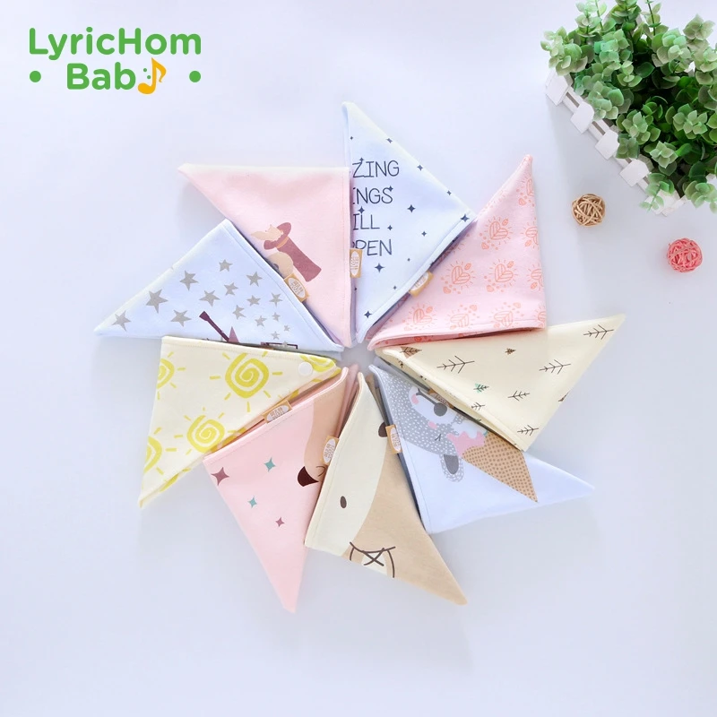 

LyricHom Baby 3Pcs Bibs Baby Triangle Scarf Baby Bibs Waterproof Cartoon Print Saliva Towel Burp Cloth Cotton Bib Feeding Apron