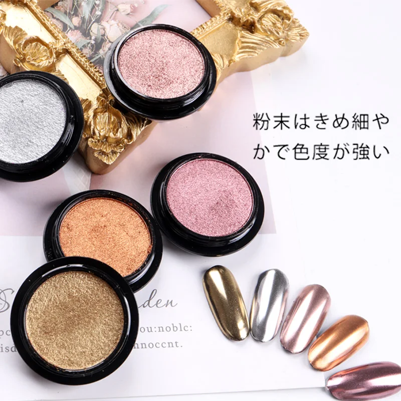 1pot/lot Nail Mirror Glitter Powder Metallic Color Nail Art Gel Polish Chrome Pigment Dust Decoration Manicure